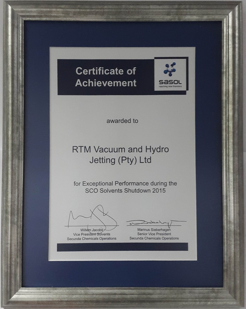 Solvents Certificate SD15